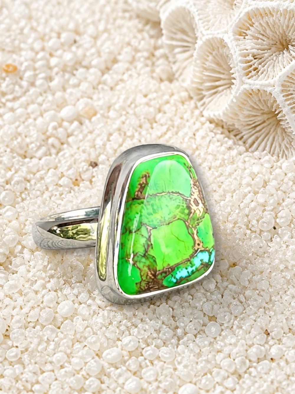 NEW! Green Copper Turquoise Ring